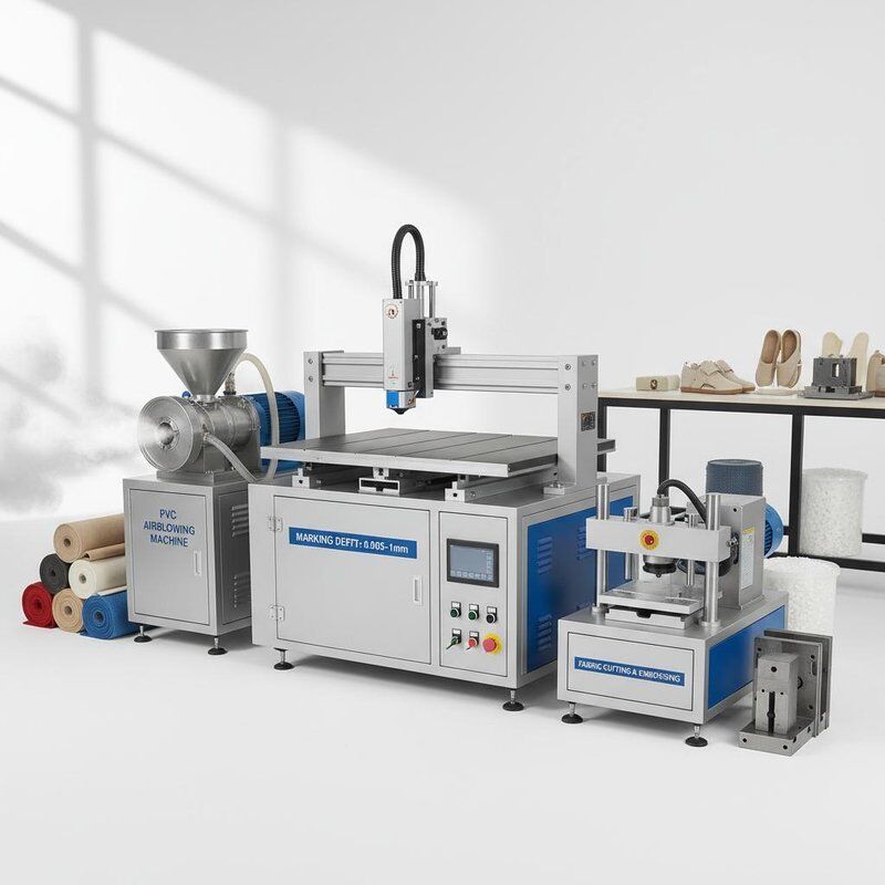 Fabric Shoe Making Machines Including Marking Depth 0.005-1mm Plus PVC Airblowing Machine for Consistent Shoe Production